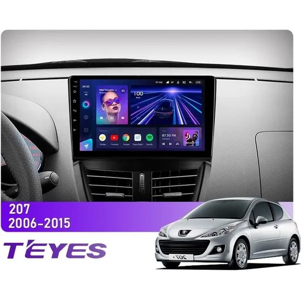 Штатна магнітола Teyes CC3L 4+32 Gb Peugeot 207 2006-2015 9"