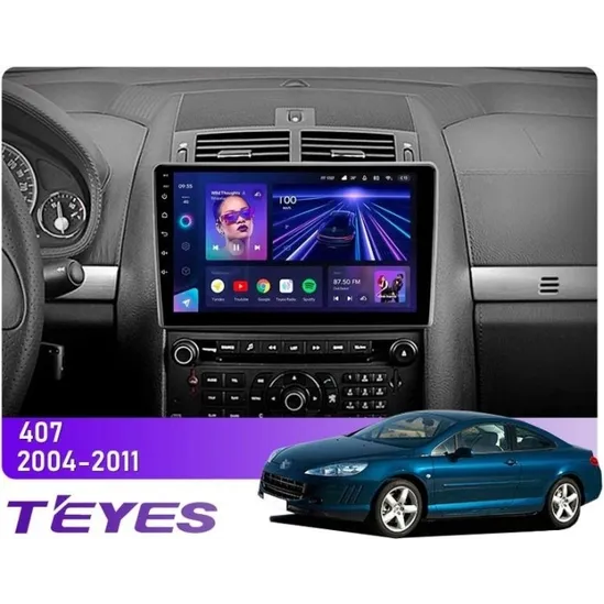 Штатна магнітола Teyes CC3L 4+32 Gb Peugeot 407 1 2004-2011 (F2) 9"