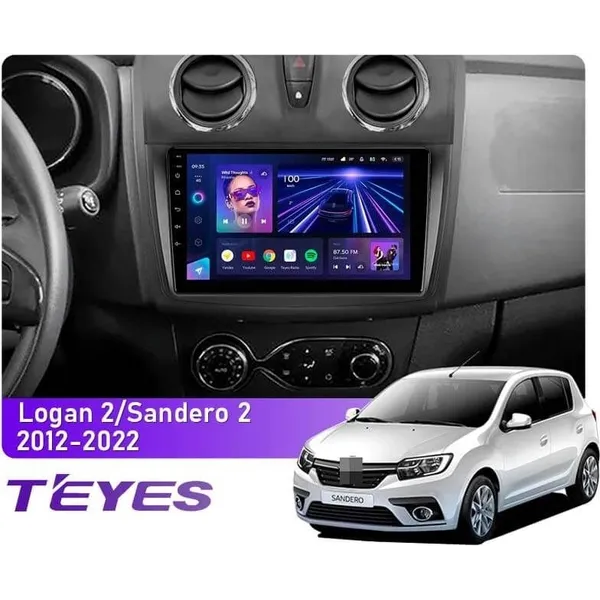 Штатна магнітола Teyes CC3L 4+32 Gb Renault Logan 2 2012-2022, Sandero 2 2013-2022 (F2) (A) 9"