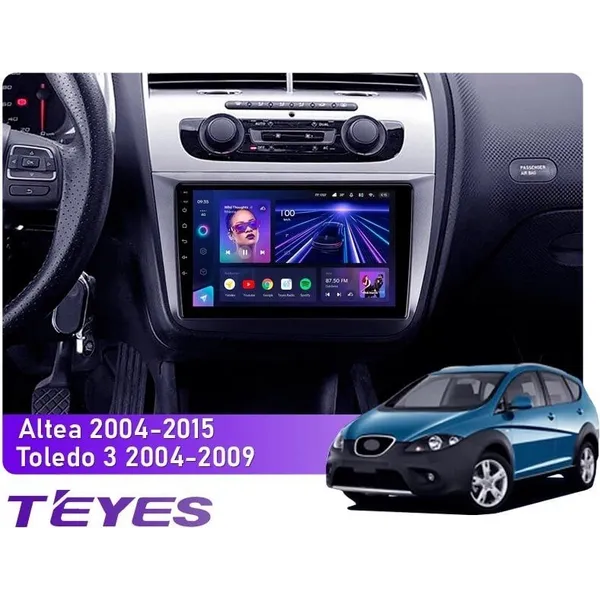 Штатная магнитола Teyes CC3L 4+32 Gb Seat Altea 5P (Left hand drive) 2004-2015 9"