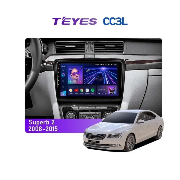 Штатна магнітола Teyes CC3L 4+32 Gb Skoda Superb 2 B6 2008-2015 10"