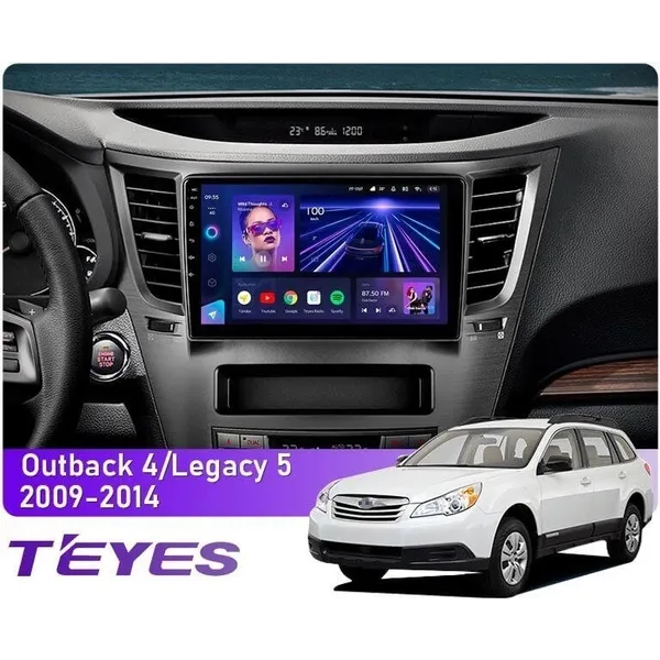 Штатна магнітола Teyes CC3L 4+32 Gb Subaru Outback 4, Legacy 5 2009-2014 9"