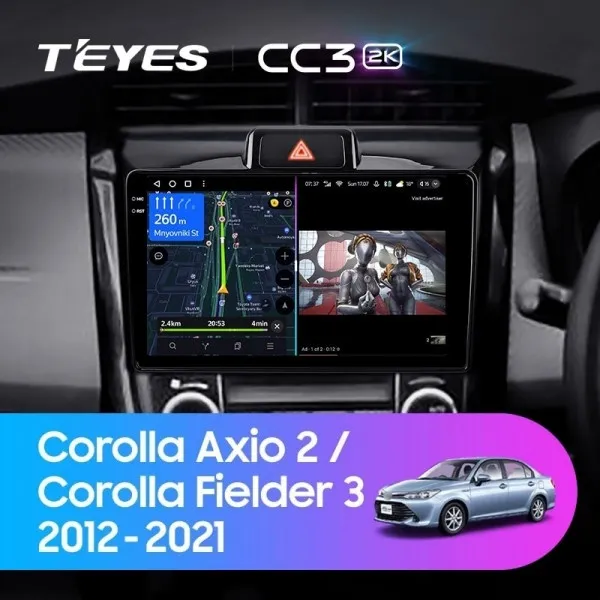 Штатная магнитола Teyes CC3L 4+32 Gb Toyota Corolla Axio 2/Fielder 3 E160 2012-2021 9"