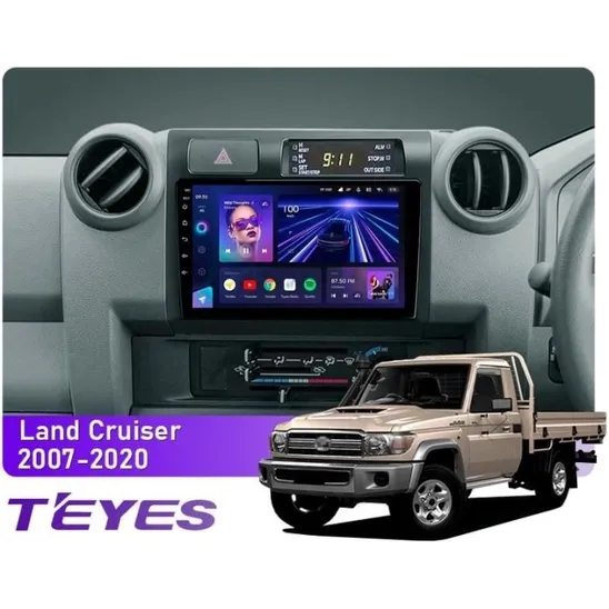 Штатная магнитола Teyes CC3L 4+32 Gb Toyota Land Cruiser 70 Series LC 79 2007-2020 9"