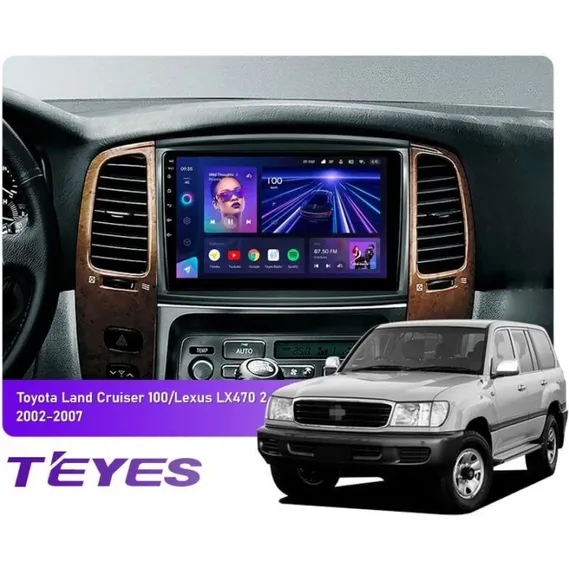 Штатная магнитола Teyes CC3L 4+32 Gb Toyota Land Cruiser LC 100-A 2002-2007 (A) 9"