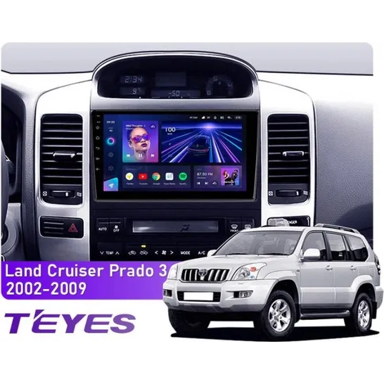 Штатная магнитола Teyes CC3L 4+32 Gb Toyota Land Cruiser Prado 3 J120 2004-2009 (F1) (A) 9"