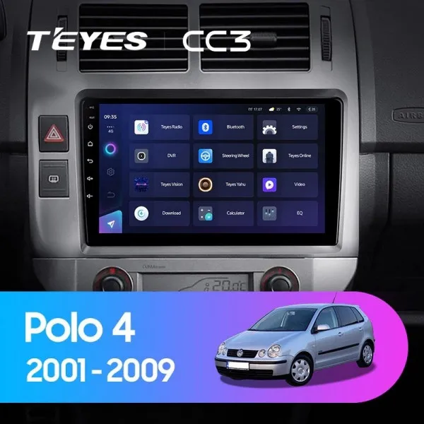 Штатна магнітола Teyes CC3L 4+32 Gb Volkswagen Polo 4 Mk4 2001-2009 (F2) 9"
