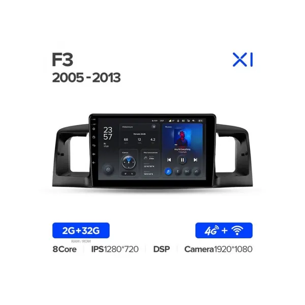 Штатна магнітола Teyes X1 2+32 Gb BYD F3 1 2005-2013 2