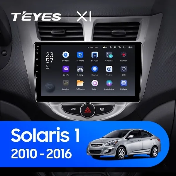 Штатная магнитола Teyes X1 2+32 Gb Hyundai Solaris 1 2010-2016