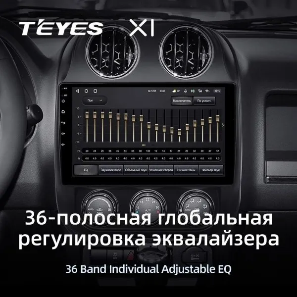 Штатна магнітола Teyes X1 2+32 Gb Jeep Compass 1 MK 2009-2015 10" 4