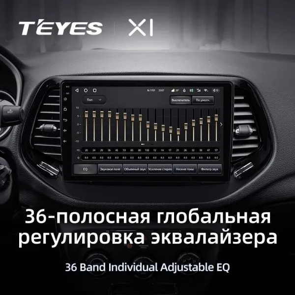 Штатна магнітола Teyes X1 2+32 Gb Jeep Compass 2 MP 2016-2018 10" 4