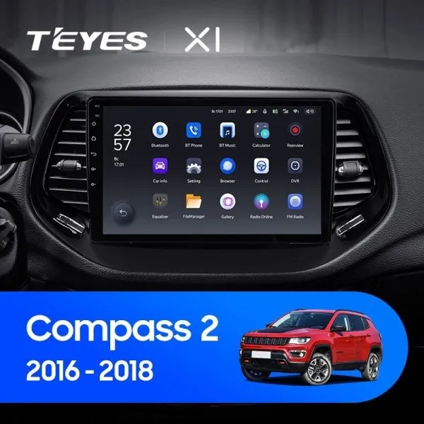 Штатна магнітола Teyes X1 2+32 Gb Jeep Compass 2 MP 2016-2018 10"