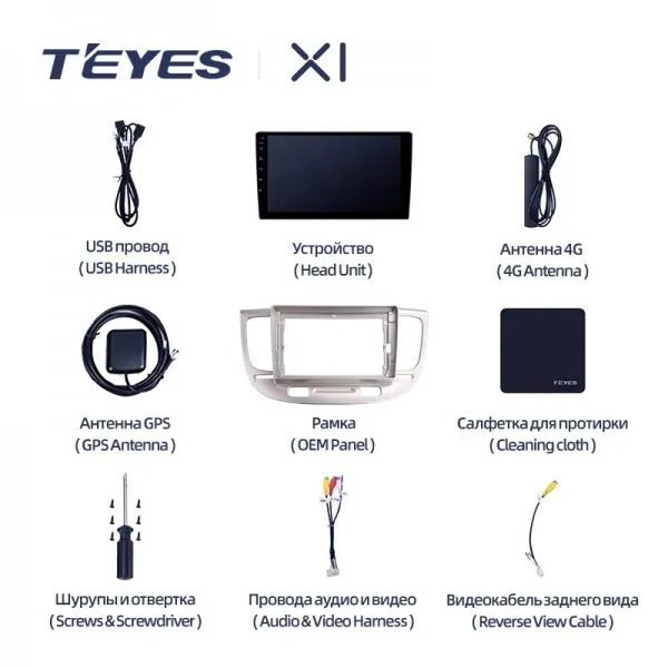 Штатна магнітола Teyes X1 2+32 Gb Kia Rio 2 2005-2011 2