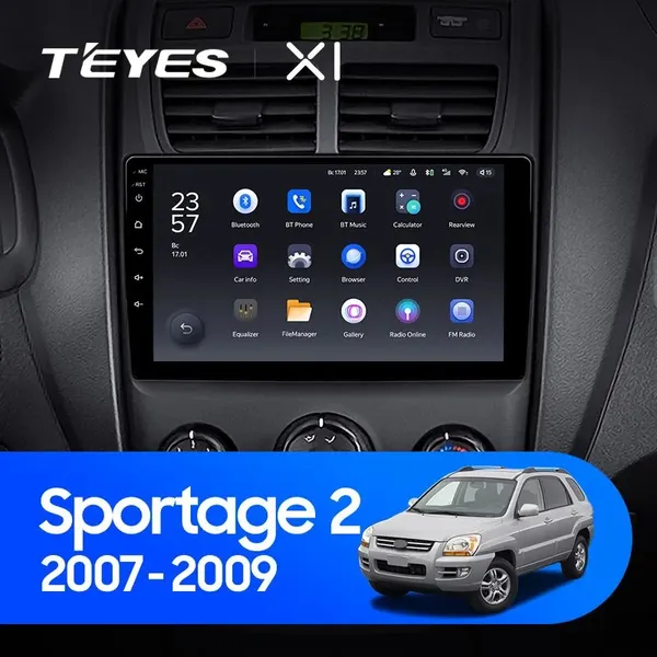 Штатная магнитола Teyes X1 2+32 Gb Kia Sportage 2 2007-2009
