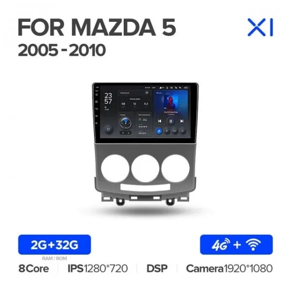 Штатная магнитола Teyes X1 2+32 Gb Mazda 5 2 CR 2005-2010 6