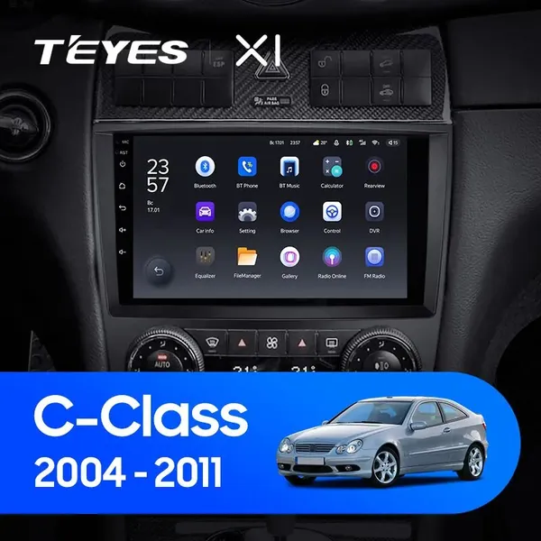 Штатна магнітола Teyes X1 2+32 Gb Mercedes-Benz C-Class W203 CL203 C209 A209 2004-2011