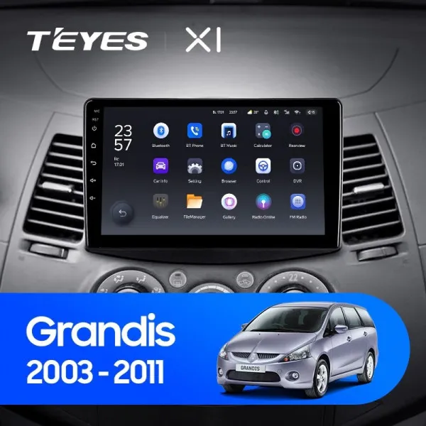 Штатна магнітола Teyes X1 2+32 Gb Mitsubishi Grandis 1 2003-2010 (F1)