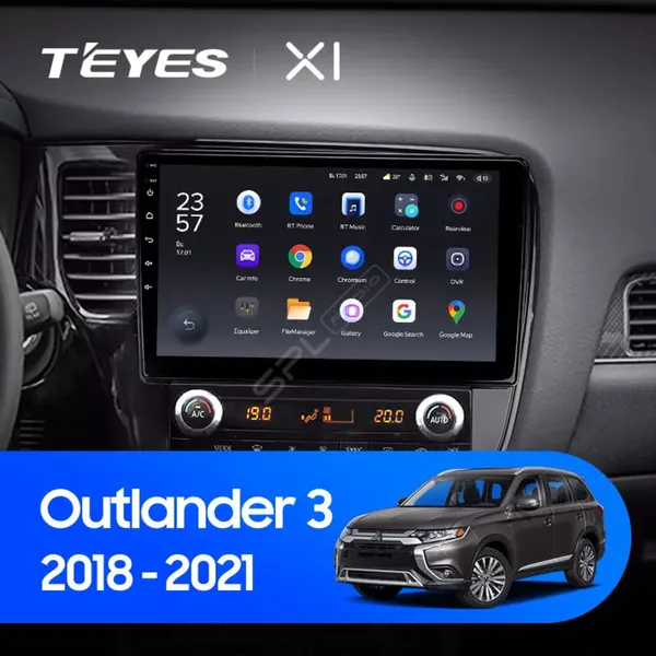 Штатна магнітола Teyes X1 2+32 Gb Mitsubishi Outlander 3 GF0W GF0W GG0W 2018-2021 (B) 10"