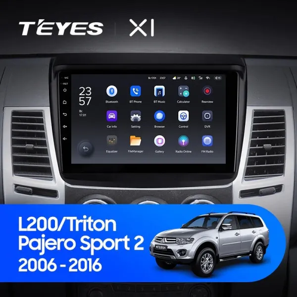 Штатна магнітола Teyes X1 2+32 Gb Mitsubishi Pajero Sport 2 L200 Triton 2008-2016