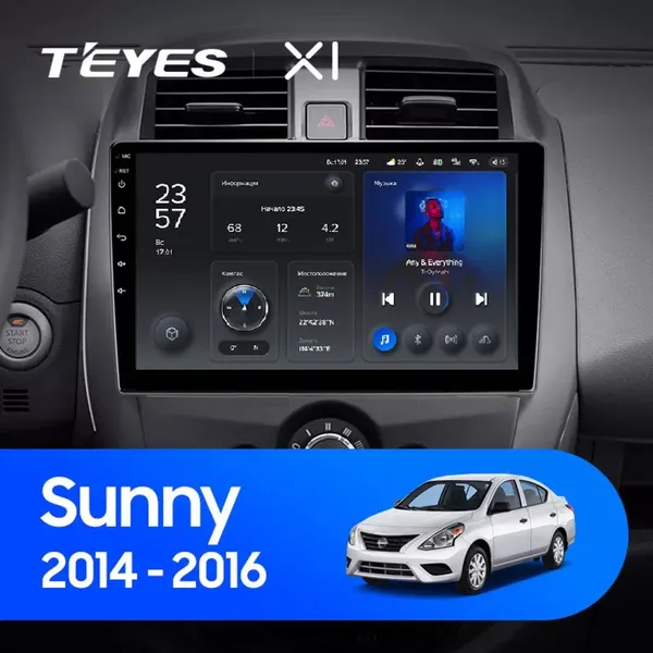 Штатная магнитола Teyes X1 2+32 Gb Nissan Sunny 2014-2016