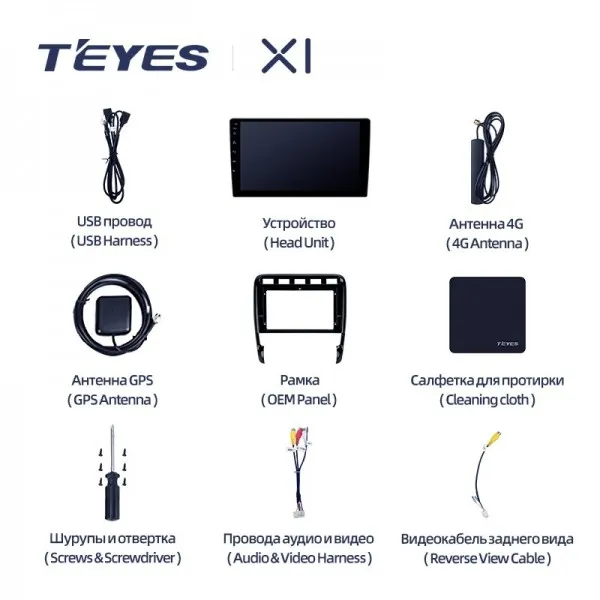 Штатна магнітола Teyes X1 2+32 Gb Porsche Cayenne 1 9PA 2002-2010 2