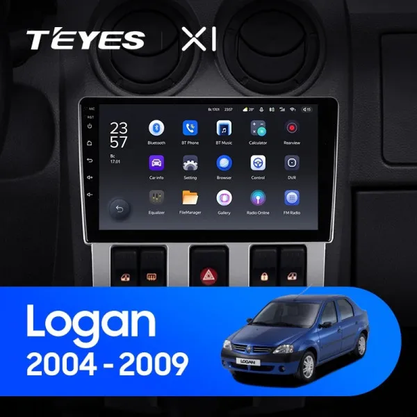 Штатна магнітола Teyes X1 2+32 Gb Renault Logan 1 2004-2009