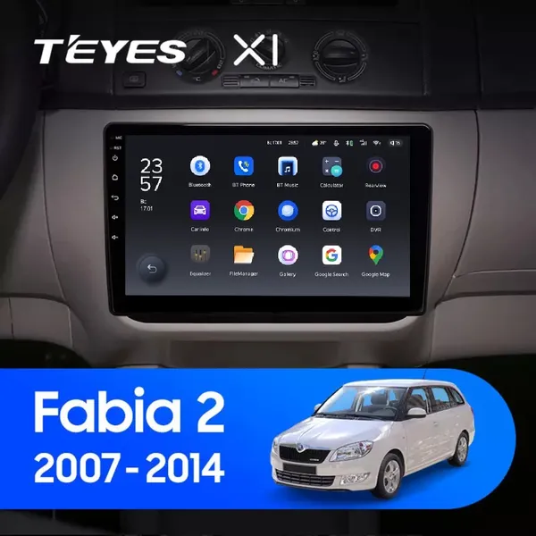 Штатна магнітола Teyes X1 2+32 Gb Skoda Fabia 2 2007-2014 10"