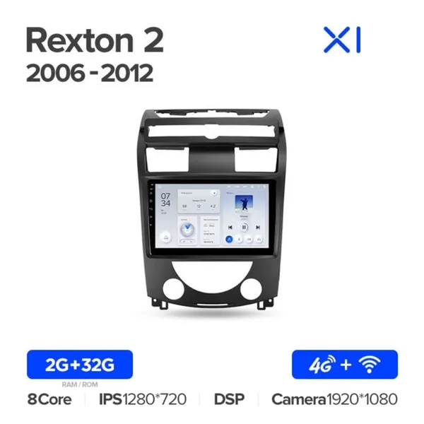 Штатная магнитола Teyes X1 2+32 Gb SsangYong Rexton Y250 2 2006-2012 2