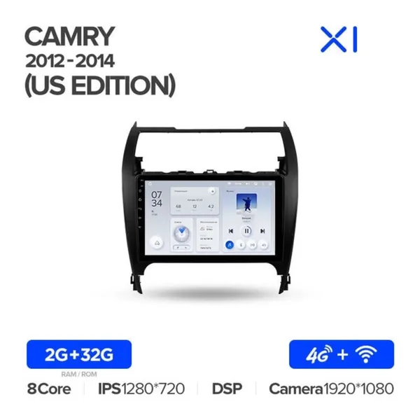 Штатная магнитола Teyes X1 2+32 Gb Toyota Camry 7 XV 50 55 (US EDITION) 2012-2014 2
