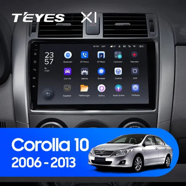 Штатная магнитола Teyes X1 2+32 Gb Toyota Corolla 10 E140 E150 2006-2013 (B)