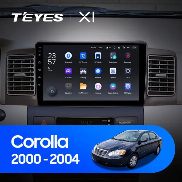 Штатная магнитола Teyes X1 2+32 Gb Toyota Corolla E130 E120 2000-2004 (B)