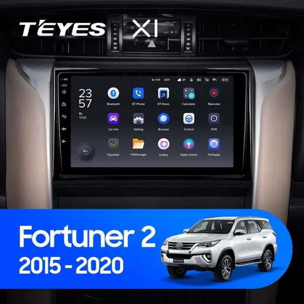 Штатная магнитола Teyes X1 2+32 Gb Toyota Fortuner 2 2015-2018