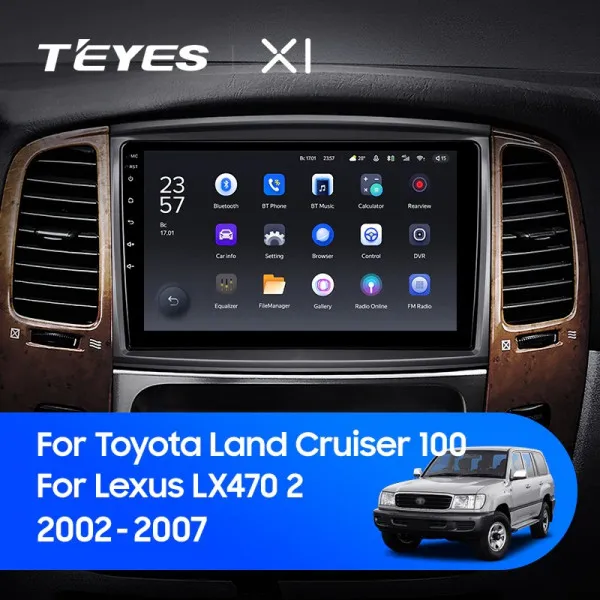 Штатная магнитола Teyes X1 2+32 Gb Toyota Land Cruiser LC 100-A 2002-2007 (A)