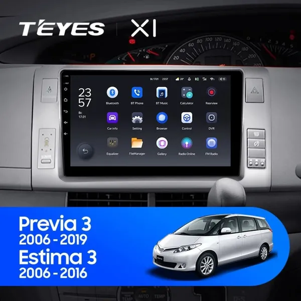 Штатная магнитола Teyes X1 2+32 Gb Toyota Previa XR50 2006-2019