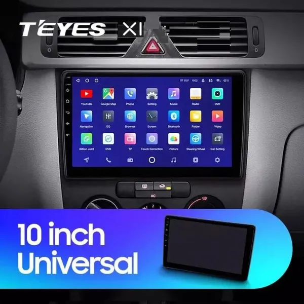 Штатна магнітола Teyes X1 2+32 Gb Volkswagen Bora, Golf 6, Passat, Scirocco, Sharan, Touran / Skoda Octavia, Fabia 2 PQ 10"