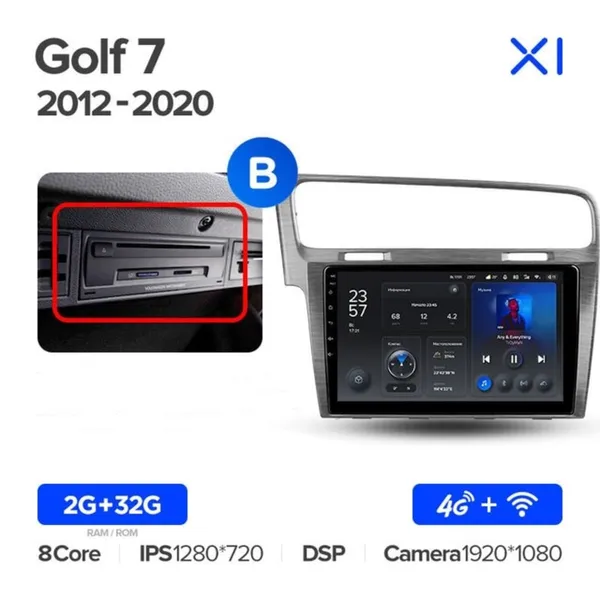 Штатна магнітола Teyes X1 2+32 Gb Volkswagen Golf 7 MK7 2014-2018 (B) 10" 2