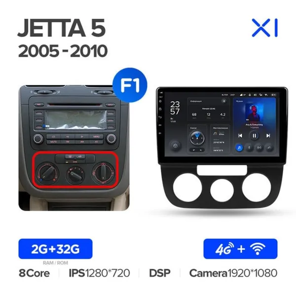Штатная магнитола Teyes X1 2+32 Gb Volkswagen Jetta 5, Golf 5 2005-2010 (A) 2