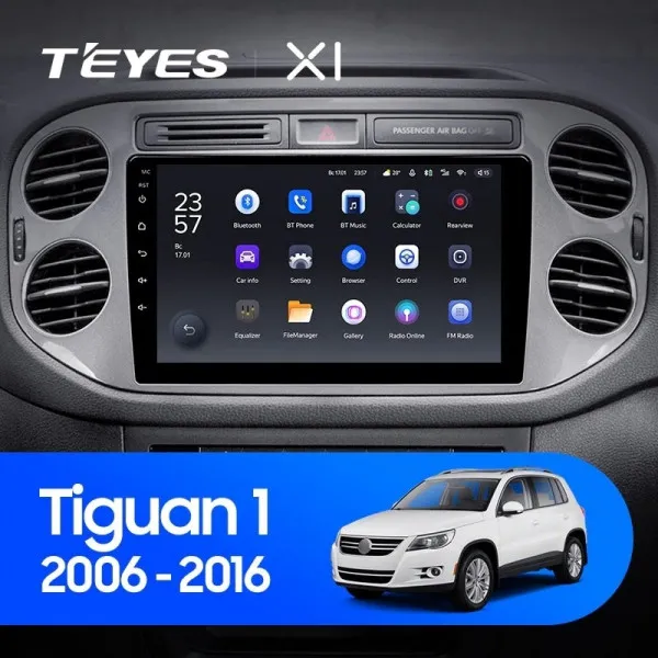 Штатная магнитола Teyes X1 2+32 Gb Volkswagen Tiguan 1 NF 2006-2017 (B) silver