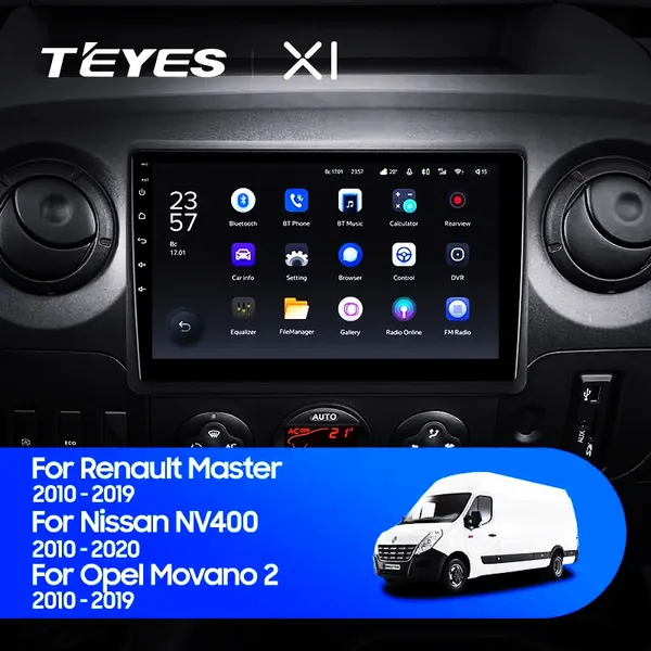 Штатная магнитола Teyes X1 2+32 Gb Wi-Fi для Renault Master 2010-2019 / Nissan NV400 2010-2020 / Opel