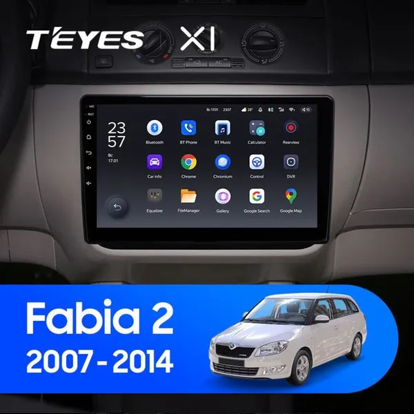 Штатная магнитола Teyes X1 2+32 Gb Wi-Fi Skoda Fabia 2 2007-2014