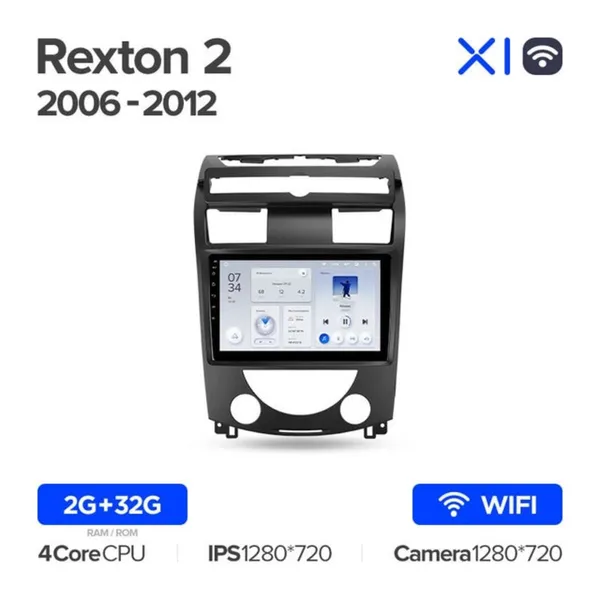 Штатная магнитола Teyes X1 2+32 Gb Wi-Fi SsangYong Rexton Y250 2 2006-2012 2