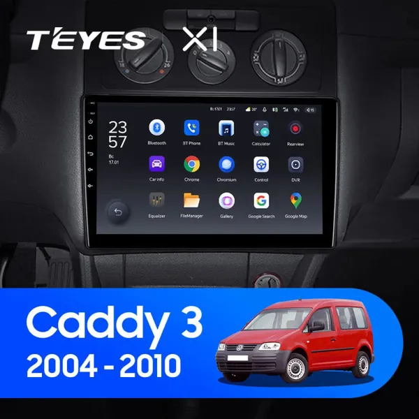 Штатна магнітола Teyes X1 2+32 Gb Wi-Fi Volkswagen Caddy 2K 3 2004-2010 10"