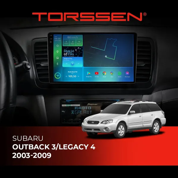 Штатная магнитола Torssen 2K Subaru Outback 3/Legacy 4 (2003-2009) F9432 4G Carplay DSP