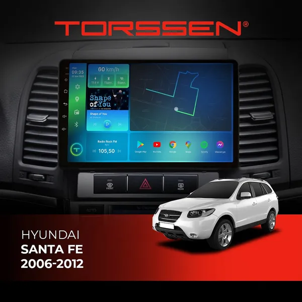 Штатная магнитола Torssen Hyundai Santa Fe 2006-2012 NF9 Carplay