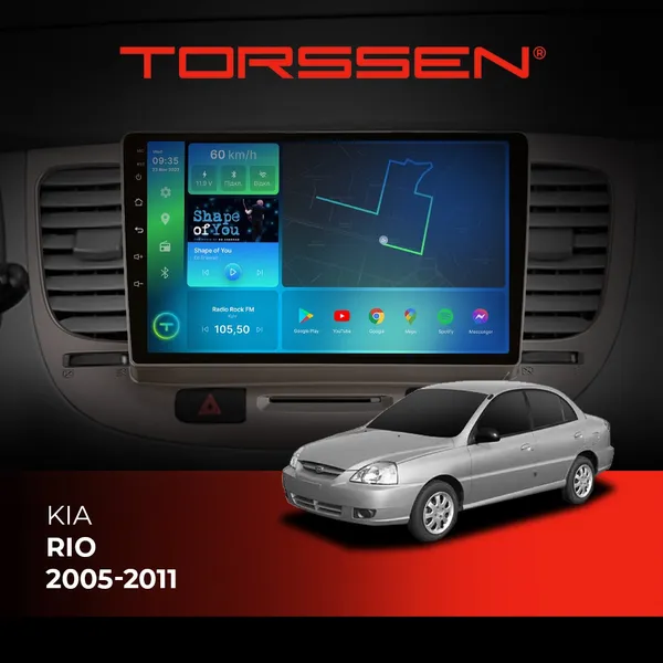 Штатна магнітола Torssen Kia Rio 05-11 FL9 4+64Gb 4G Carplay DSP