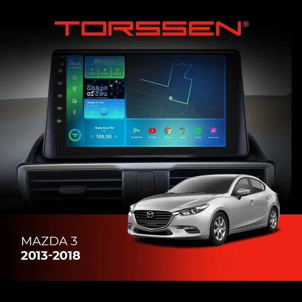 Штатна магнітола Torssen Mazda 3 13-18 FL9 4+64Gb 4G Carplay DSP