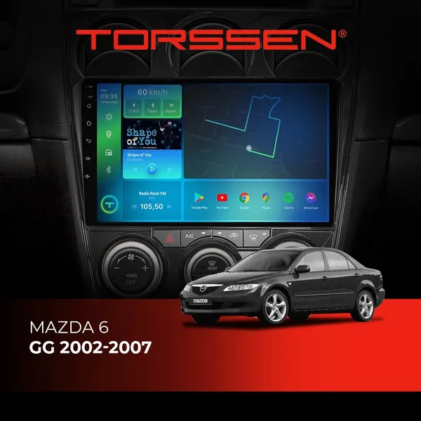 Штатная магнитола Torssen Mazda 6GG 02-07 NF9 Carplay