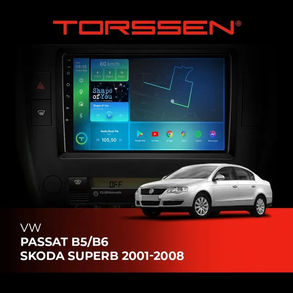 Штатна магнітола Torssen VW Passat B5,Skoda Superb 01-08 FL9 4+64Gb 4G Carplay DSP