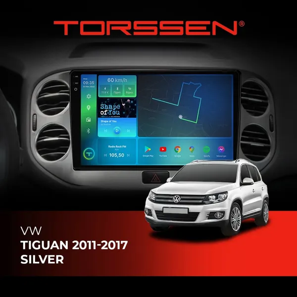 Штатная магнитола Torssen VW Tiguan 11-17 silver FL10 4+64Gb 4G Carplay DSP