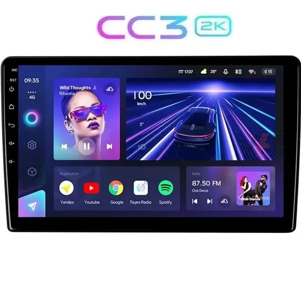 Універсальна Штатна магнітола Teyes CC3 2k 4+64 Gb (1 Din) 10"